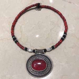 Handmade Sterling silver and bead necklace